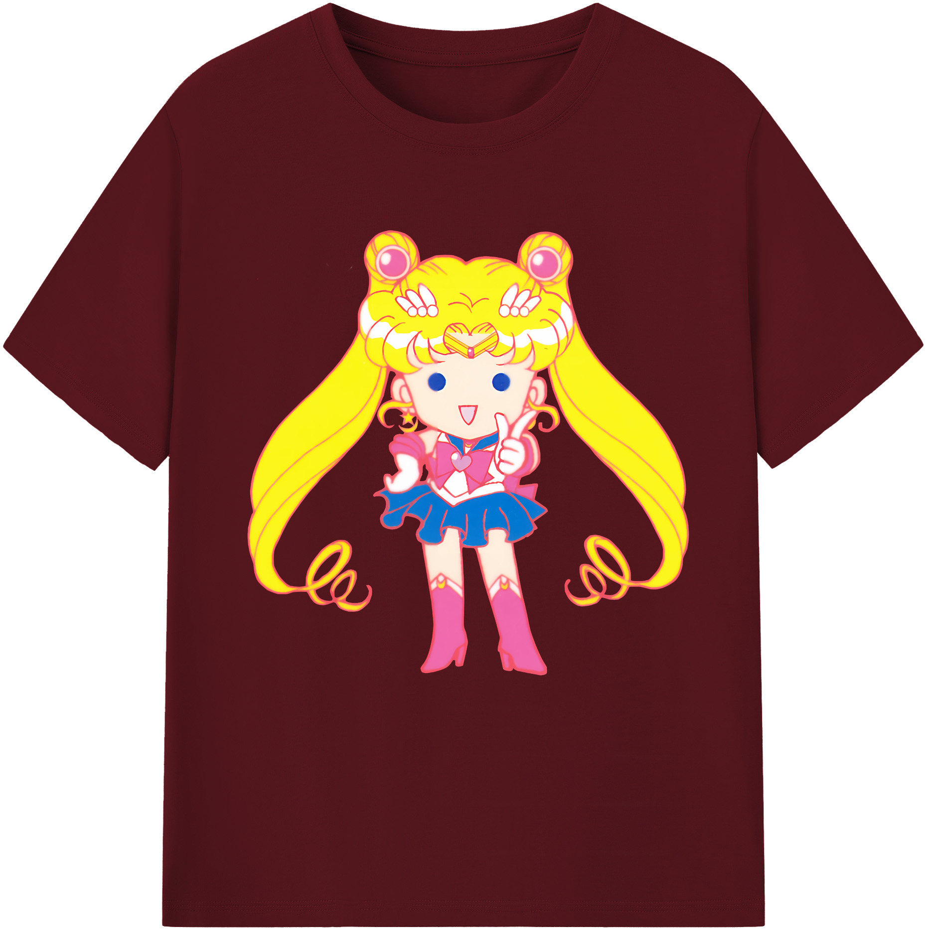 （画像用） 美少女戦士セーラームーン 月野 うさぎ つきの うさぎ Sailor Moon Tsukino Usagi 綿100％半袖Tシャツ（フロントプリント）